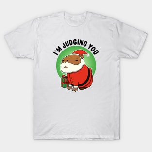 I'm Judging You Capybara Santa T-Shirt